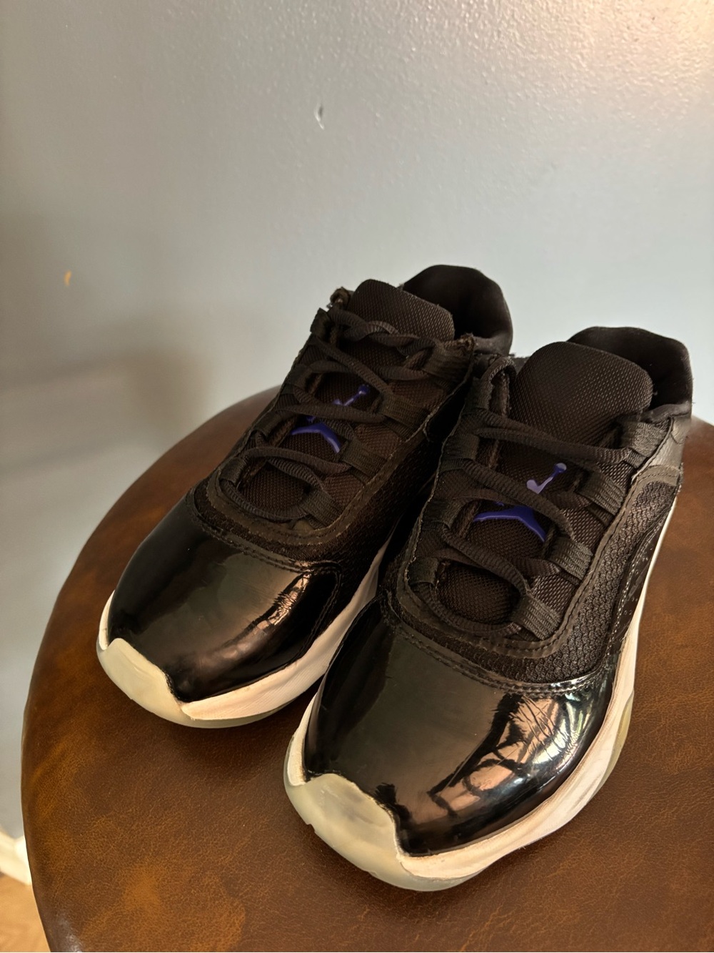 Jordan Kids Black and Purple Low-Top Sneakers